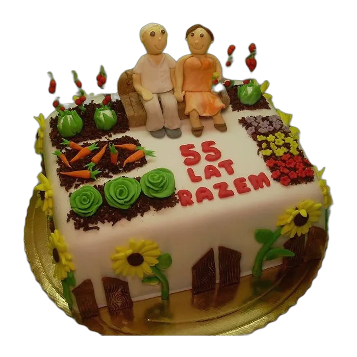 Tort jubileuszowy z figurkami
